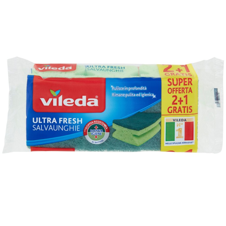 VILEDA SPUGNA ULTRAFRESH PZ.2+1 SALVAUNGHIE       