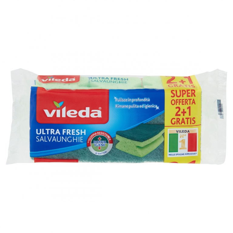 VILEDA SPUGNA ULTRAFRESH PZ.2+1 SALVAUNGHIE       