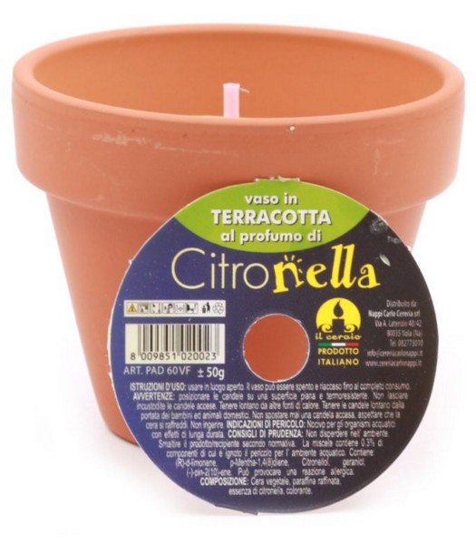 CITRONELLA VASO TERRACOTTA D.4,5 H.7,5            