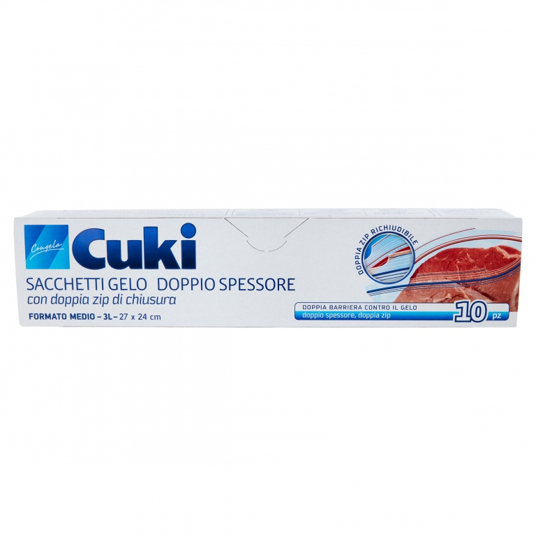 SACCH.GELO CUKI DOPPIO SPESSORE CON ZIP MEDIO     