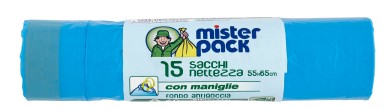 SACC.NETT.MISTERSACK 55X65 PZ.15 AZZURRO          