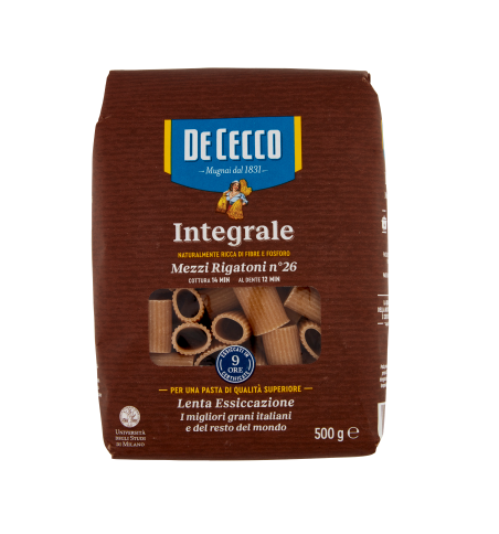 PASTA DE CECCO INTEGR.MEZZI RIGATONI GR500        