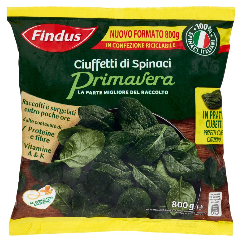 CIUFFETTI DI SPINACI PRIMAVERA FINDUS G800        