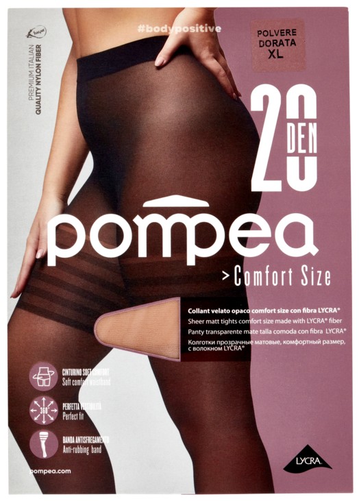 POMPEA COLLANT 20 COMFORT SIZE POLVERE DORATA XL  