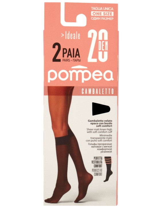 POMPEA GAMBALETTO IDEALE 20X2 T.UNICA NERO        