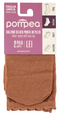 POMPEA CALZINO PIZZO X2 POLVERE DORATA T.UNICA    