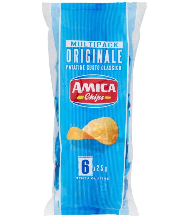 PATATINE AMICA CHIPS MULTIPACK ORIGINALE GR.25X6  