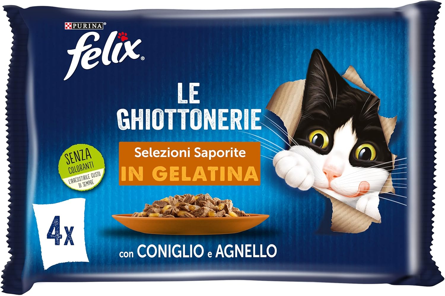 FELIX GATTO GHIOTTONERIE CONIGLIO&AGNELLO GR.85X4 