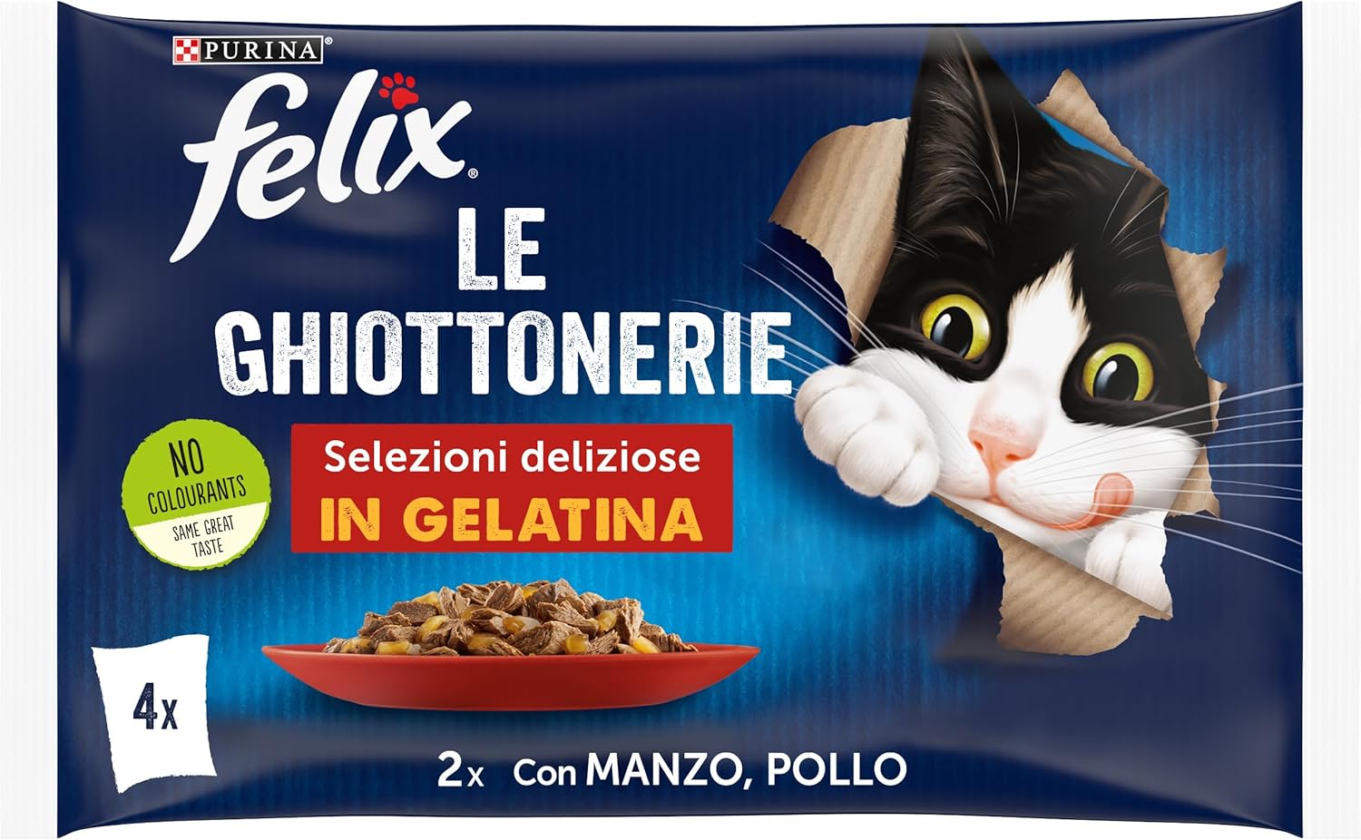 FELIX GATTO GHIOTTONERIE MANZO&POLLO GR.85X4      