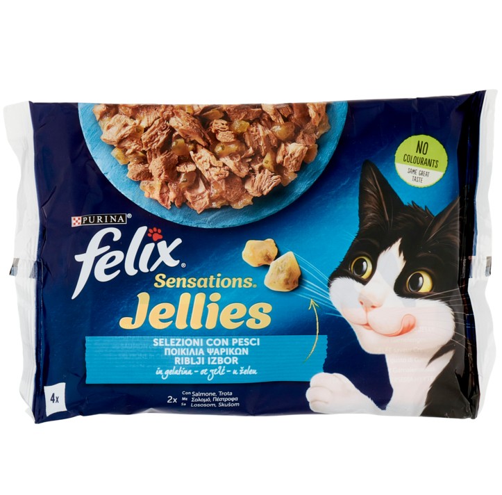 FELIX GATTO SENSATION SALMONE&TROTA GR.85X4 GELLIE