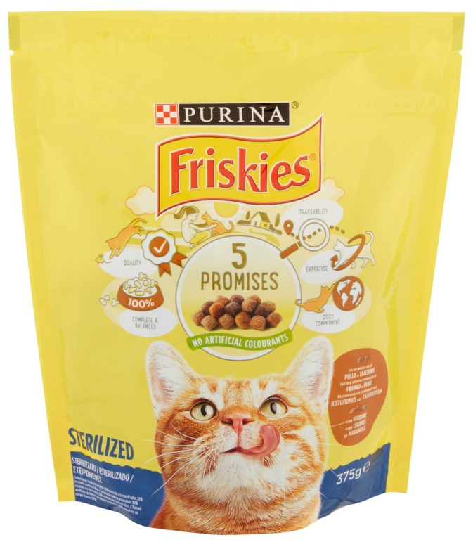 FRISKIES GATTO SECCO STERILIZZATO PO/TA/VER.GR375 