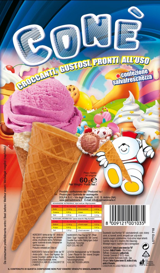 CONI GELATO CONE'GR.60                            