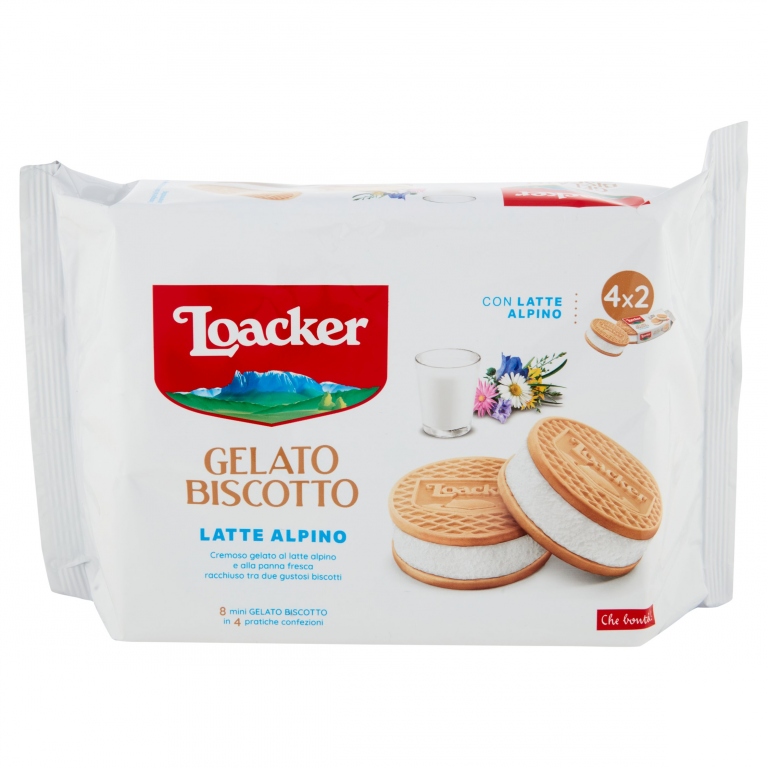 LOACKER GELATO BISCOTTO LATTE ALPINO 4X2 G264     