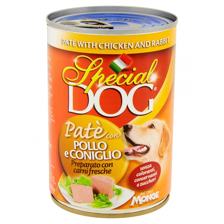 MONGE SPECIAL DOG PATE'POLLO CONIGLIO GR.400 LATT.