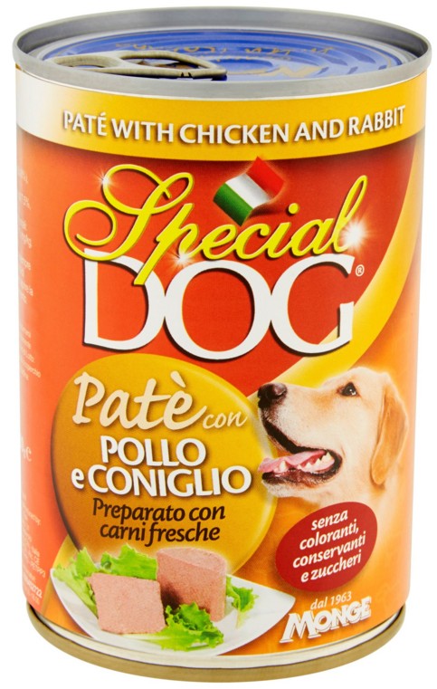 MONGE SPECIAL DOG PATE'POLLO CONIGLIO GR.400 LATT.