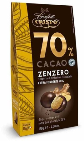 CRISPO DRAGEE ZENZERO 70% GR.130 AST.             