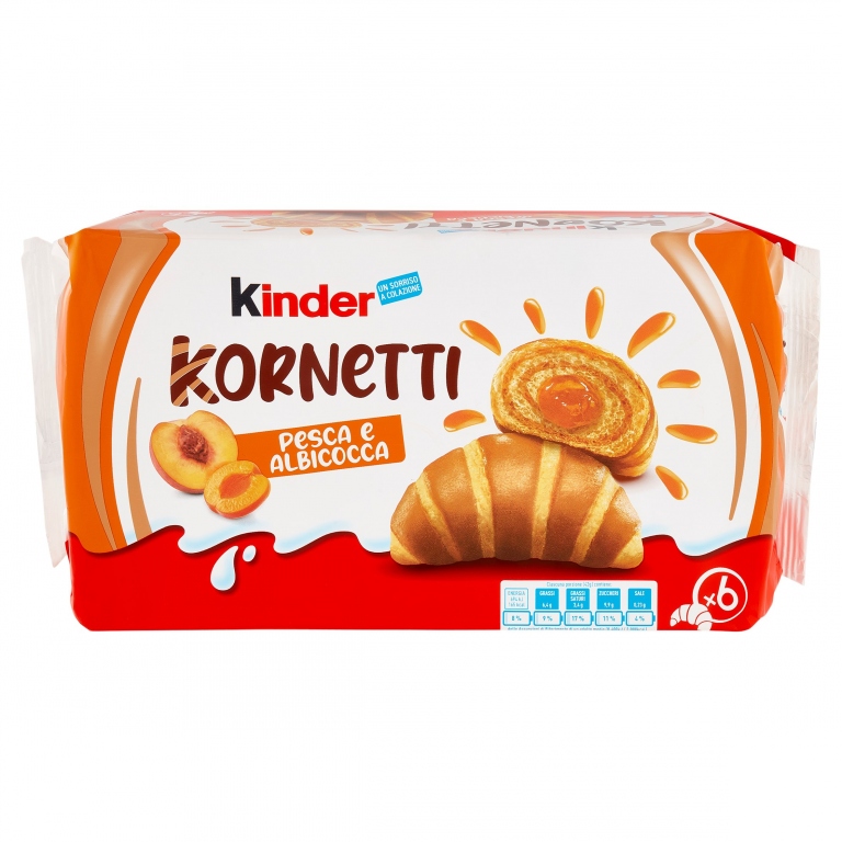 FERRERO KINDER CORNETTI PESCA/ALBICOCCA T6 GR.252 