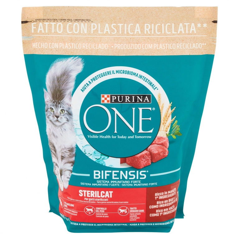 PURINA ONE STERIL GATTO SECCO GR.800 MANZO        