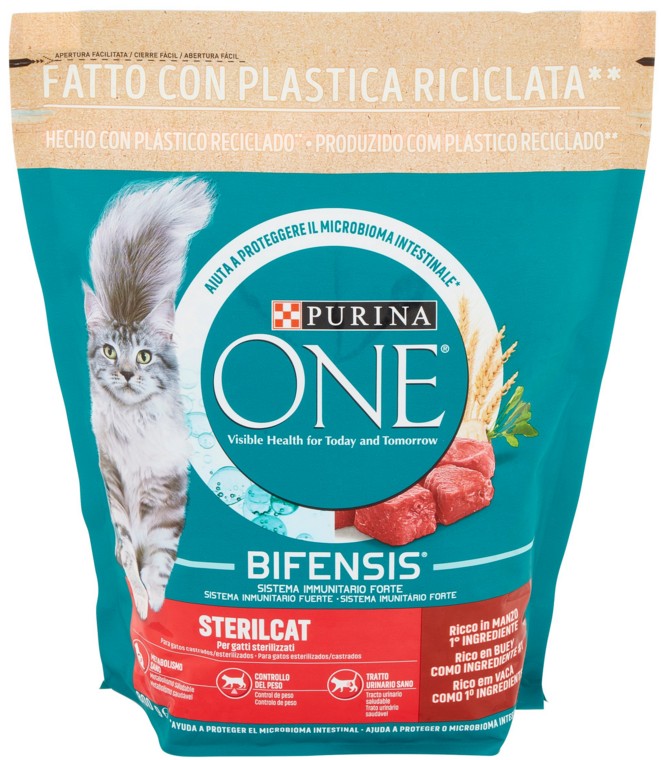 PURINA ONE STERIL GATTO SECCO GR.800 MANZO        