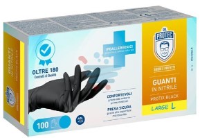 GUANTI NITRILE NERO DR.PROTEC TG.L PZ.100         