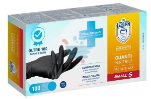 GUANTI NITRILE NERO DR.PROTEC TG.S PZ.100         