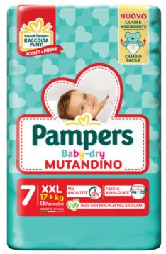 PANN.PAMPERS BABY DRY MUTANDINO N.7 PZ.13 17+ XXL 