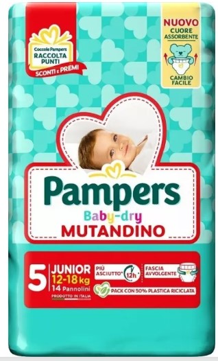 PANN.PAMPERS BABY DRY MUTANDINO N.5 PZ.14 JUNIOR  