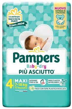 PANN.PAMPERS BABY DRY N.4 PZ.17 KG.7-18 MAXI      