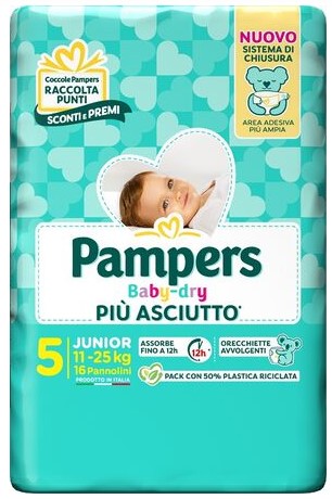 PANN.PAMPERS BABY DRY N.5 PZ.16 KG.11-25 JUNIOR   