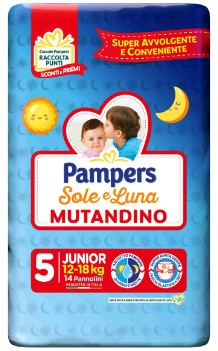 PANN.PAMPERS SOLE&LUNA MUTANDINO N5 JUNIOR P.14   