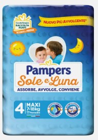 PANN.PAMPERS SOLE&LUNA N.4 PZ.17 KG.7-18 MAXI     