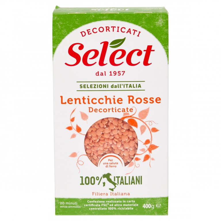 LENTICCHIE DECORTICATE ROSSE SELECT AST.GR400     