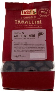 TARALLINI OLIVE NERE GOURMET PUGLIA SAPORI G200   