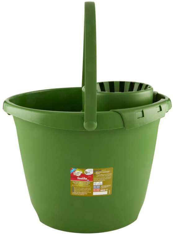 SECCHIO CON STRIZZATORE TONKITA 13L WE LIKE GREEN 