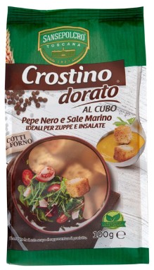 CROSTINI SANSEPOLCRO DORATI CUBETTI PEPE GR100    