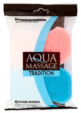 AQUA MASSAGE 2 SPUGNE BAGNO FAMILY ART.6012       