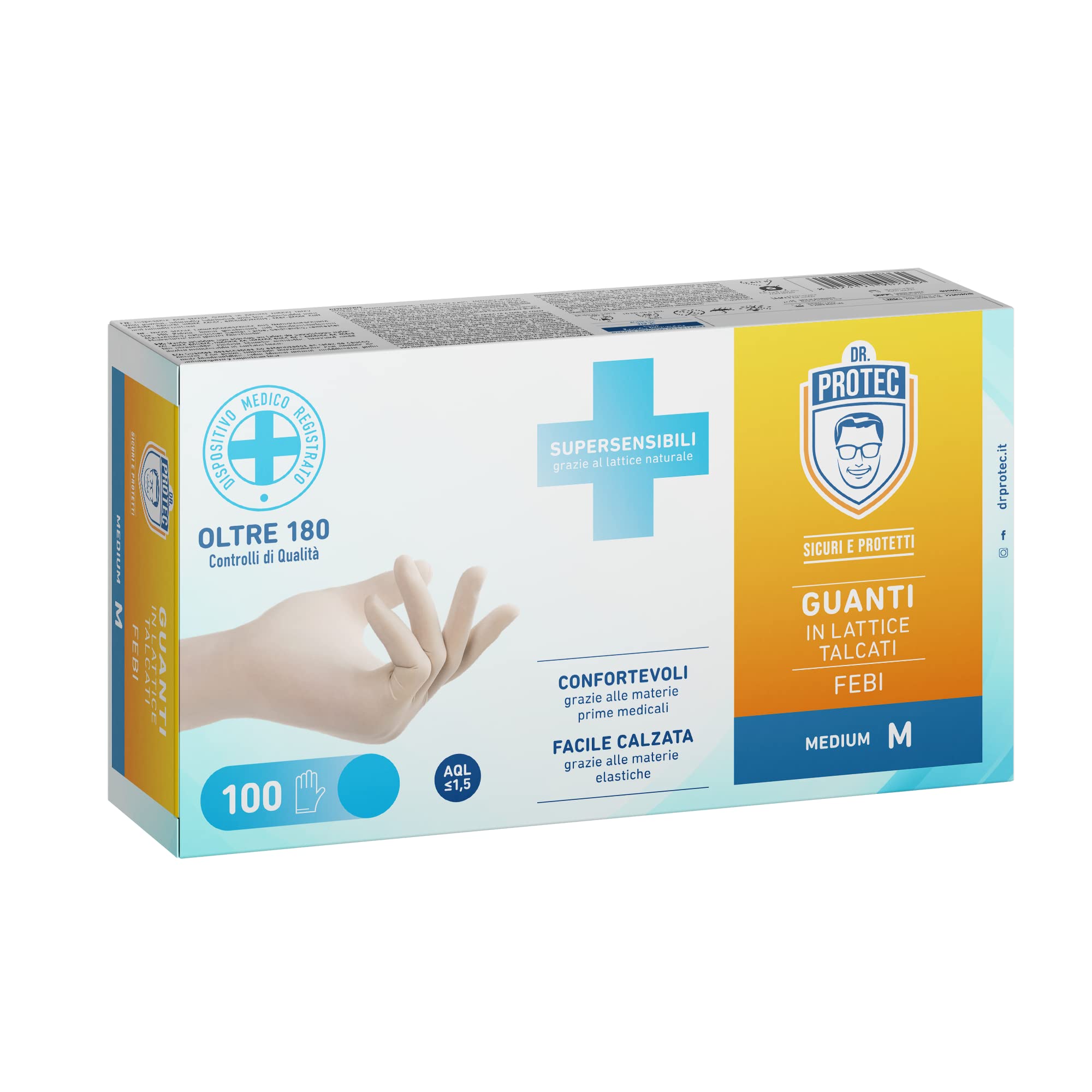 GUANTI NITRILE DR.PROTEC BLU L PZ.100 NON TALCATI 