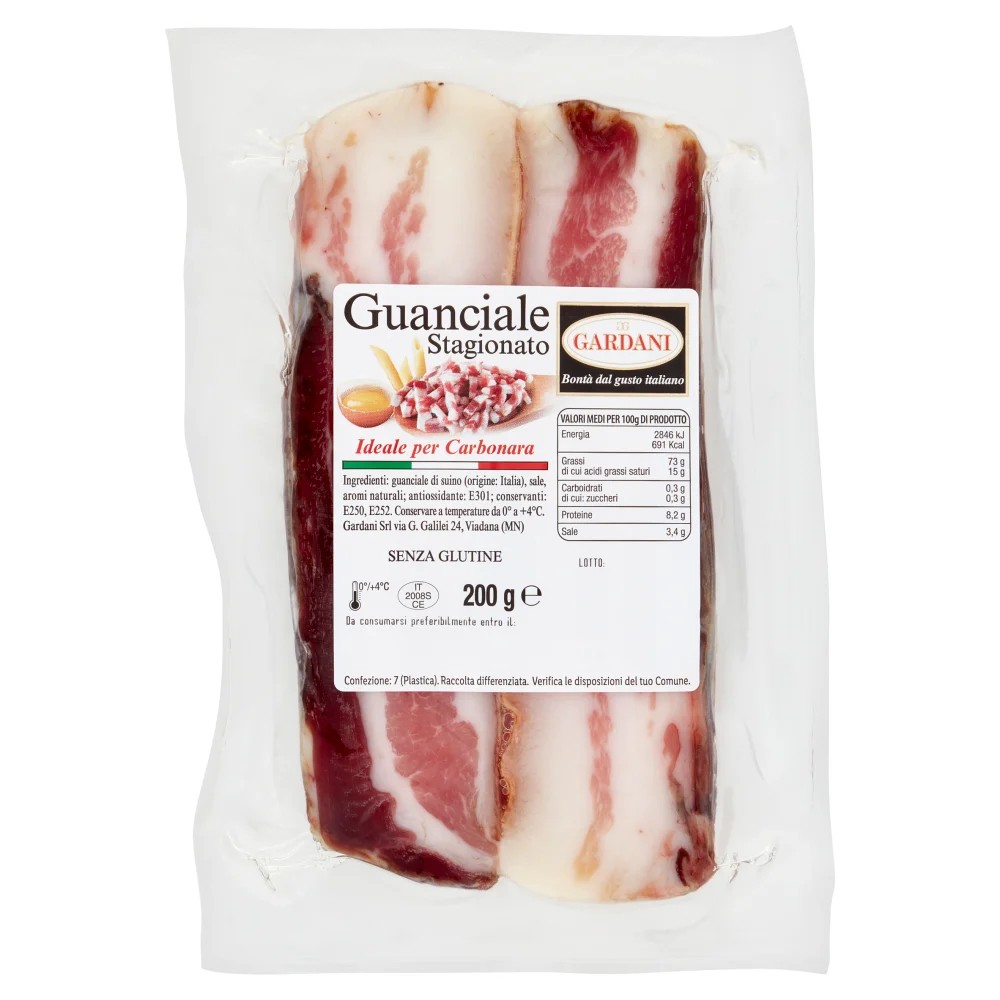 GUANCIALE GARDANI A FETTE GR.200 TRANCIO          
