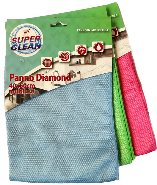 PANNO MICROFIBRA DIAMOND 40X50 MULTIUSO SUPERCLEAN