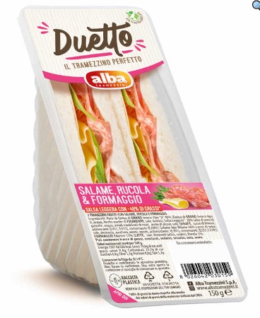 TRAMEZZINI DUETTO SALAME RUCOLA FORM.ALBA GR.150  