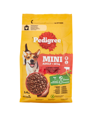 PEDIGREE MINI ADULT MANZO E VERD.KG.1,4           