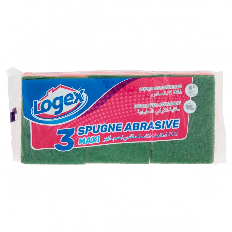LOGEX SPUGNA ABRASIVA MAXI 3 PZ                   
