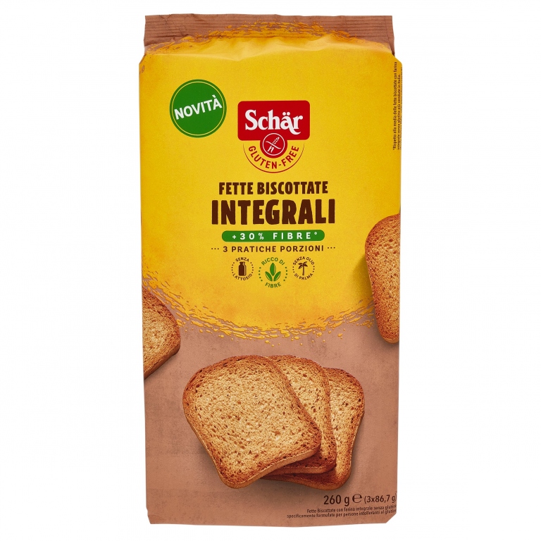 FETTE BISCOTTATE INTEGRALI SCHAR GR.260 S/GLUTINE 