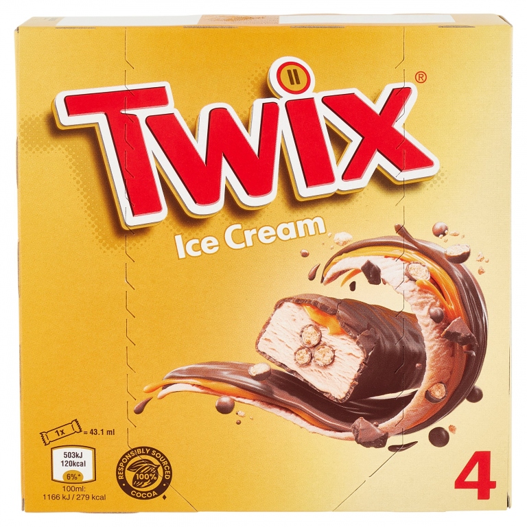TWIX ICE BARRETTE GELATO MPK X4                   