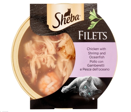 SHEBA FILETS POLLO GAMBERETTI E PESCE GR.60 VASCHE
