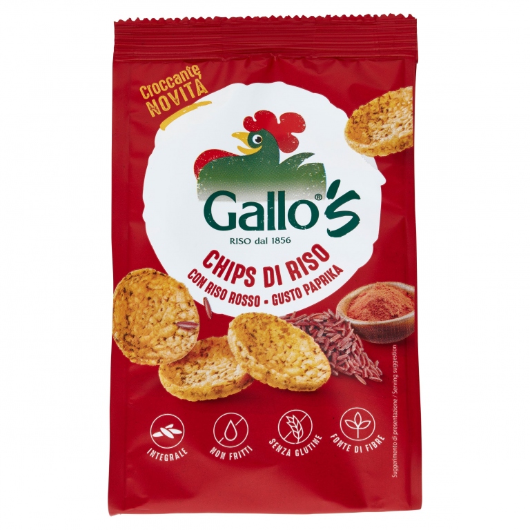 GALLO CHIPS DI RISO ROSSO PAPRIKA GR40 BS         
