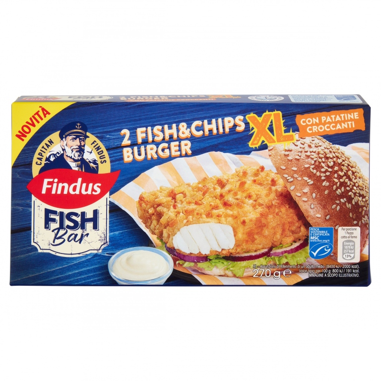 FISH&CHIPS BURGER FINDUS XL G270                  