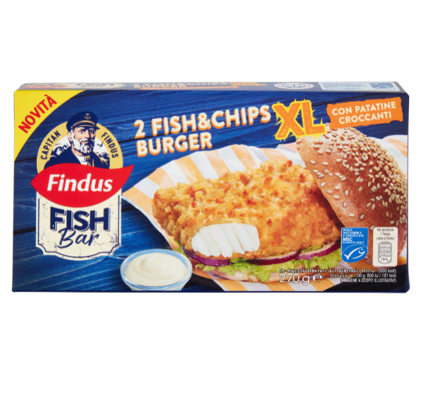 FISH&CHIPS BURGER FINDUS XL G270                  