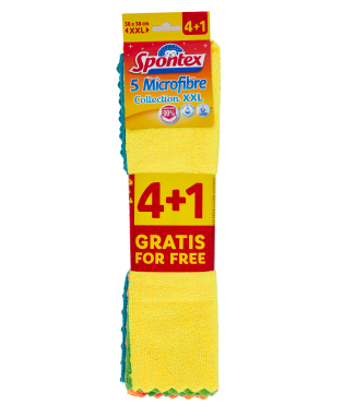 PANNI SPONTEX MICROFIBRE XXL 4+1                  