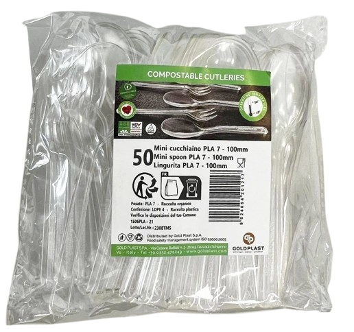 CUCCHIAINO MINI 100MM TRASPARENTE 50 PZ           